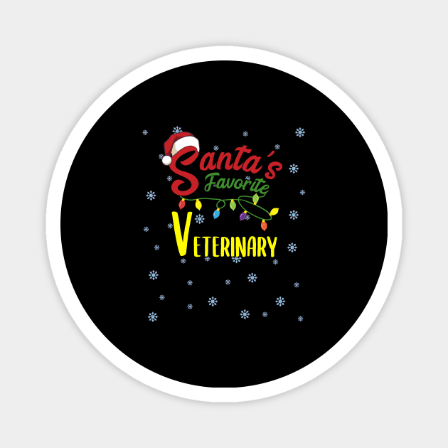 Santas Favorite Veterinary Christmas xmas Gift Magnet by MGO Design